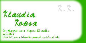 klaudia kopsa business card